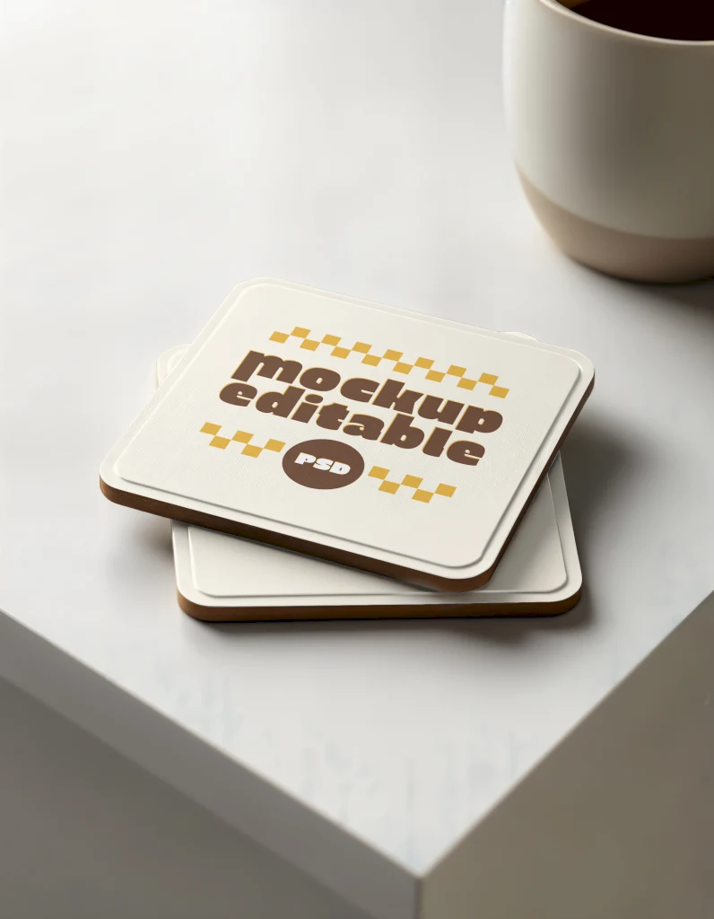 High-Quality Coaster Mockup for Logo & Design Presentation (PSD)