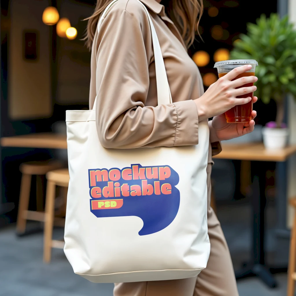 Realistic Tote Bag Mockup FREE with Model for Branding & Fashion (PSD)